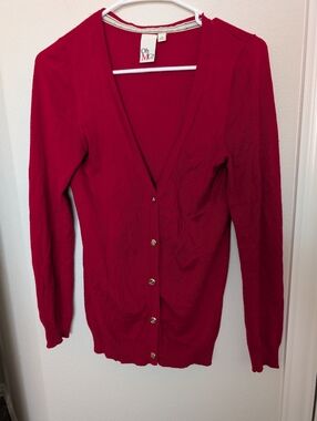 Red Buttoned Cardigan